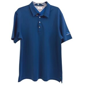 adiPure by Adidas  Blue Shadow Hawk Golf Polo Shirt Short Sleeve L Quiet Luxury